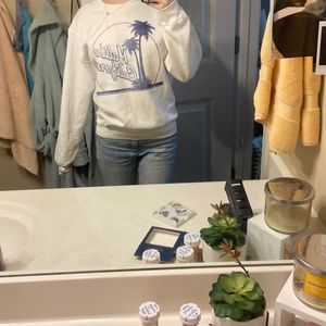 White Graphic Crewneck